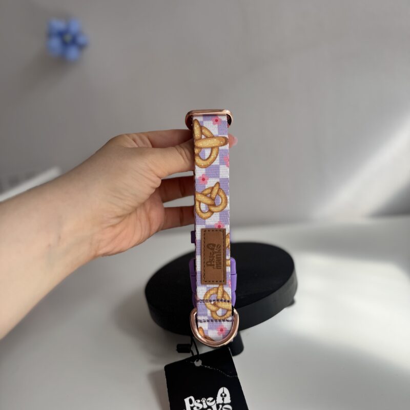 OBROŻA Z KLAMRĄ S 2,5CM ROSE GOLD+FIOLETOWA KLAMRA PRECELKI NOWA