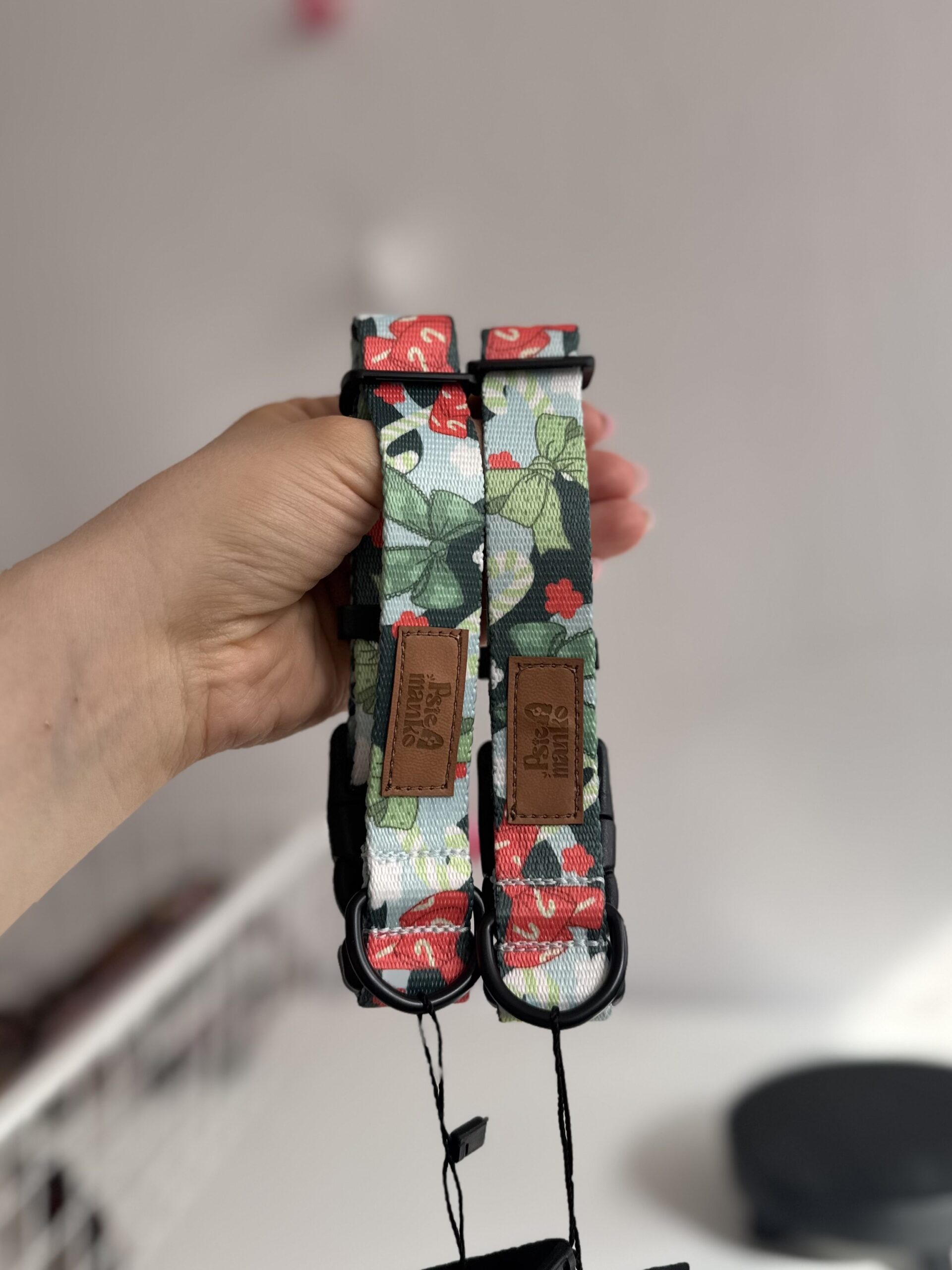 OBROŻA Z KLAMRĄ S 2,5CM HOLLY JOLLY NOWA