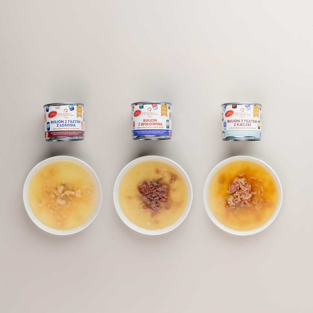 Bulion z filetem z kaczki dla psa i kota PERROland Soups 140g - obrazek 2