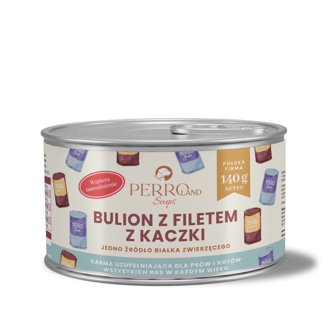 bulion dla psa i kota z kaczki z firmy Perro